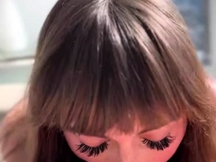 Cum starved shemale sucks cock clean after bareback drilling