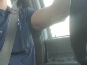 Awesome cumshot while driving to work