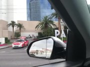 Uber pickup in Vegas turns into some public fun (Great Cumshot)