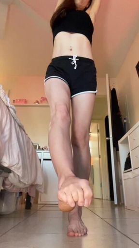 Shrunken little bro at the mercy of My giant soles
