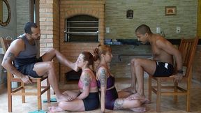 ADAM and JASPER - Two slave girls must clean the feet of two Masters!