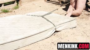 Brogan suspends & destroys Joey Wilcox at a construction site BDSM