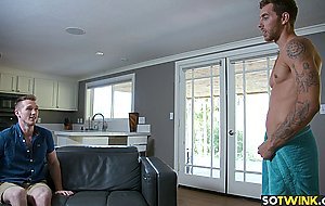 Stud sniffs his roommates underwear and gets ass fucked