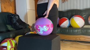 Lucys Big Ass in Tight Black Jeans Destroyed 12 Beachballs with Dragon!
