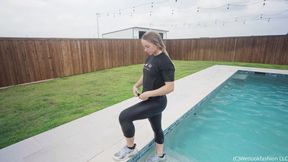 Brinley Cools off after Her Workout