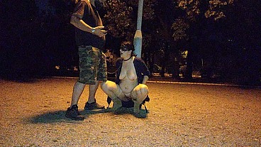 Stupid cunt takes daddy's piss in her mouth
