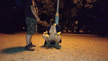Stupid cunt takes daddy's piss in her mouth