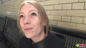 Public Lust - Petite blonde slut rides and sucks