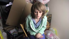 Slut made to strip in store room