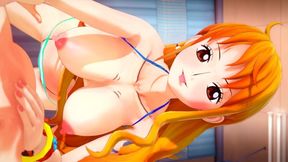 Nami rides cock hard in POV creampie scene
