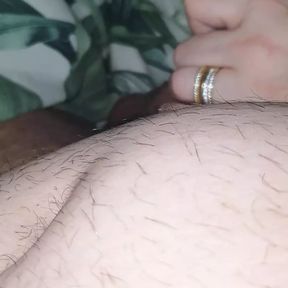 Step mom handjob step son dick after Christmas Party