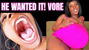 So You Wanna Be Vored - A same size vore scene featuring: mouth fetish, big belly, bloated belly, digestion, and toilet fetish - 4K MP4