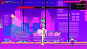 Neon Dreams Forbidden Desires: Cute Anime Girl Tempts Lover into Ecstasy