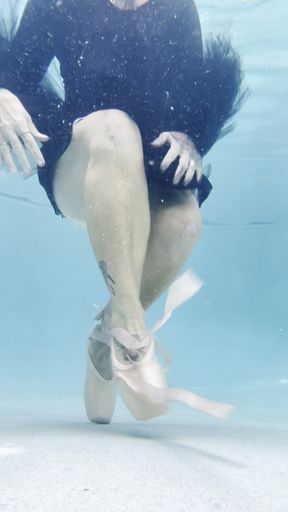 Carissa in underwater ballet with breast exposure-an erotic art display for you!