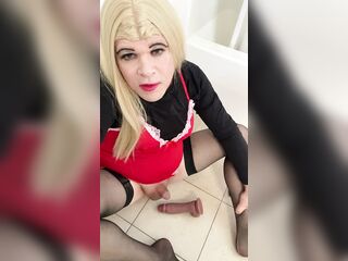 Part two Amateur Sissy Crossdresser try’s to squirt on sextoy for Dad and talks about him paying $8k for her breast implants
