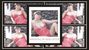 smoking in red latex