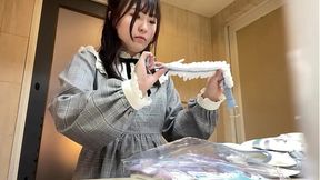 Slender cyber maid Luna gets a creampie