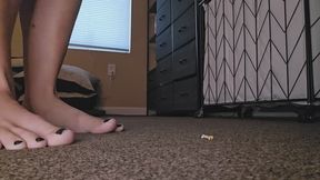 Side view stomping on a tiny