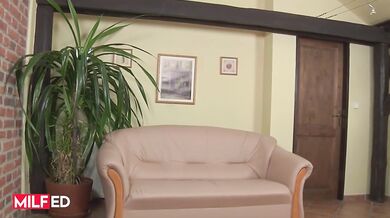 Regi the blonde MILF gets her mouth and pussy wrecked by a big cock