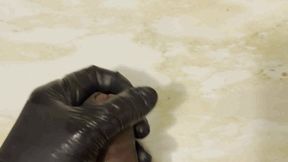 Black Gloves Beautiful Black Cock Stroking To Cum