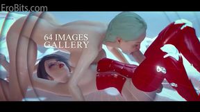 The Visitor  SciFi Futa Dominatrix fucks Big Tittied Woman  Futanari domination animated 3DX Sex