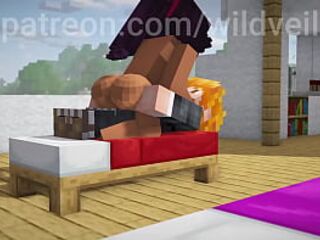 Bleach comics Yoruichi creampie Minecraft scene