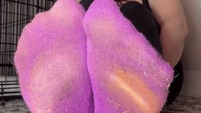 Silent Colorful Socks - Goddess Alya enchants in this sexy silent sock worship clip featuring sock worship, dirty feet, foot worship, and more