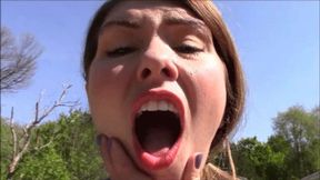 A Tiny Snack Gets Stuck In My Giantess Mouth -mp4