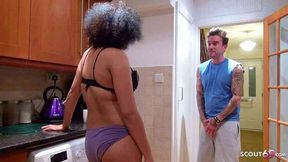 Mature cougar helps boyfriend with Morning Bulge to load with Sex