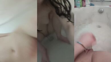 Cute 18yr plays with her dildo in the shower