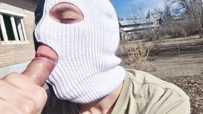 Rough Fuck at the factory , Sissy Femboy and boss , right in the yard at work