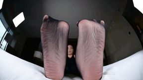 Bratty Marie sheer pantyhose feet - MOV