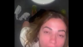 FULL HUMILIATION: I take a piss in her mouth in a public toilet and she takes a facial