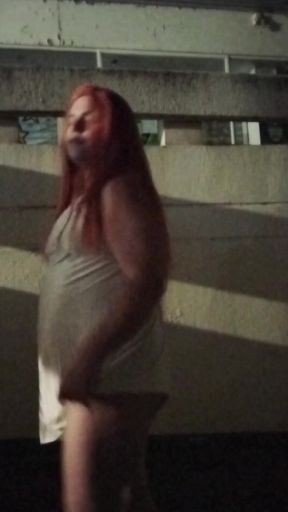 Redhair chibby transgirl naked outside   Clip 1