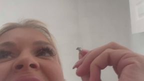 Giantess has fun destroying a village