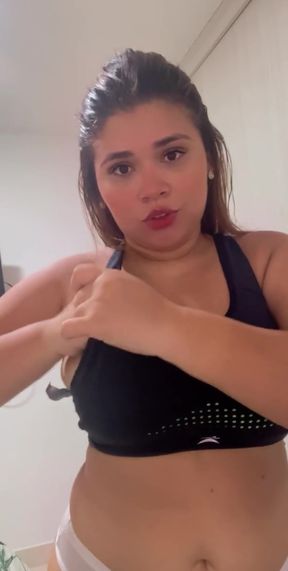Women with big natural tits show off their assets in a solo scene.