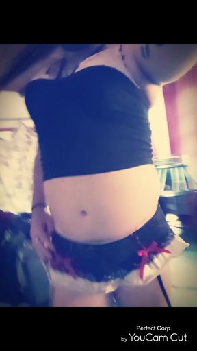 Crossdresser pees in thong while getting fucked