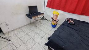 Evil Dwarf Brunette ends the life of the Paulo Troxa doll with her farts and fighting moves Part 1 By Evil Dwarf Cam Full HD