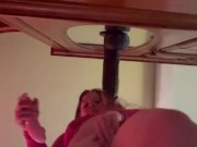Hold grippy pussy swallows cock