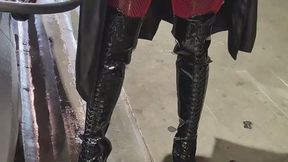 Dominatrix Tania refueling gas