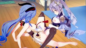 Japanese cosplay girls get wild in hardcore animated yuri action