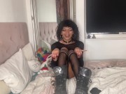 Femboy Trap Plays With Anal Beads