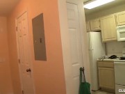 Topless Teen Jerks Off The Technician