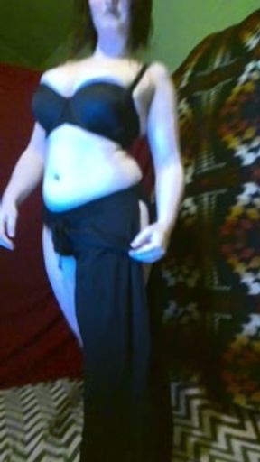 Big titty goth gf stripteases and shakes her booty