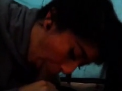 Amateur blow job in camping tent