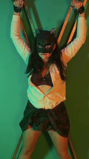 Slim Slut Whipped, Paddled & Touched for 20 Mins and Cums