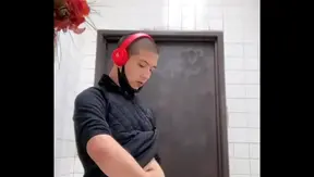 Quick Blowjob Thrills: Dude Jizzes Hard in Public Restroom – 18+