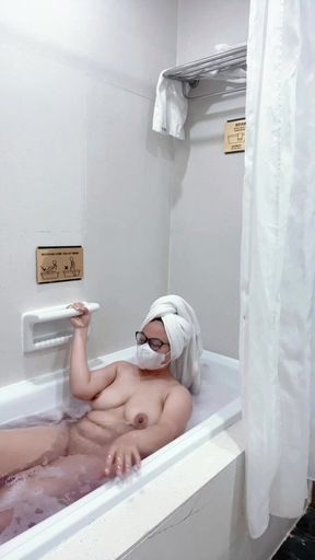 The charm of a black kebaya woman takes a shower and masturbates