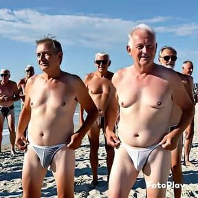 Ai Oldermen in G-String Undies at the beach