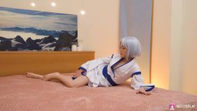 Kimono babe Ally horny masturbates like a Japanese housewife